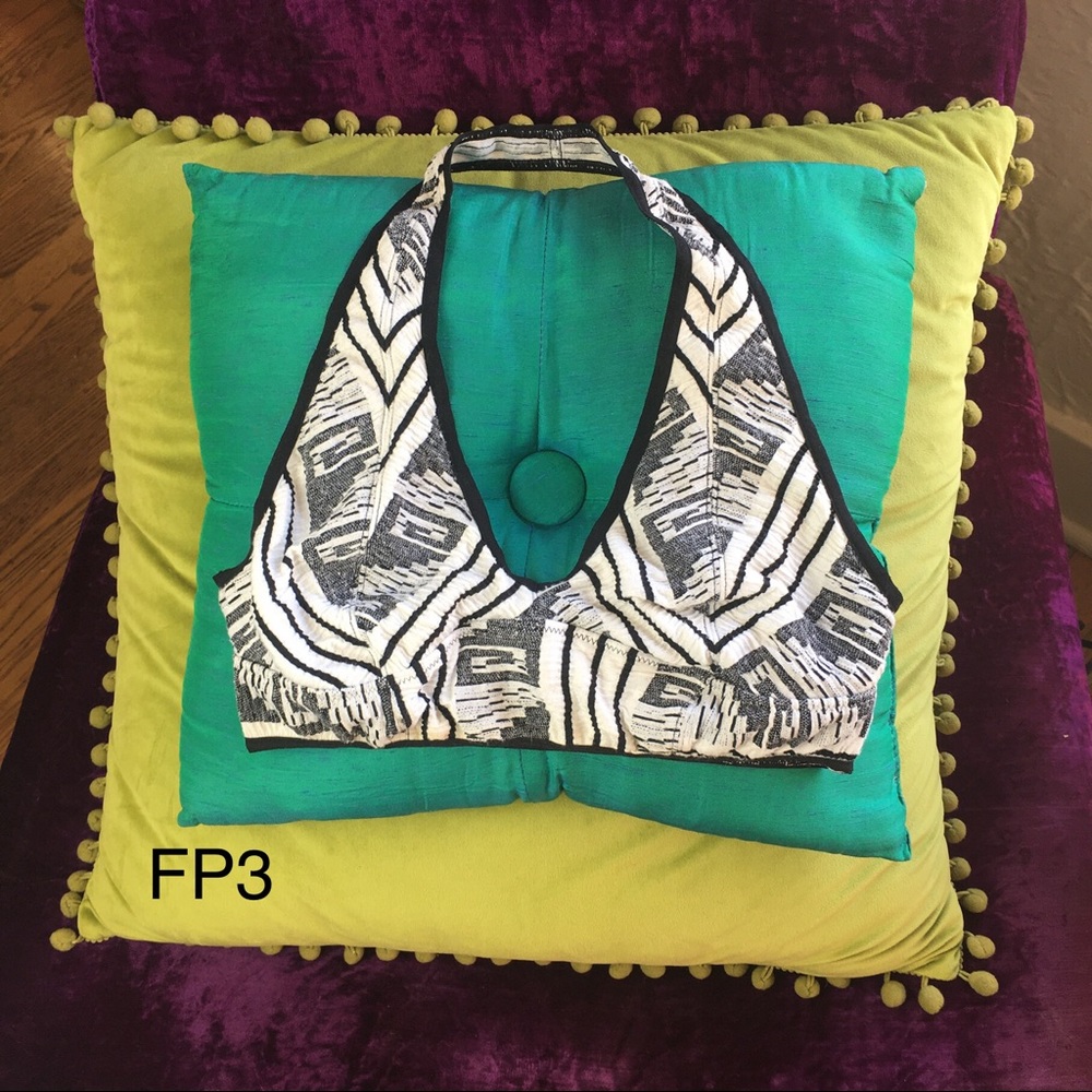 Free People Black combo Galloon Halter